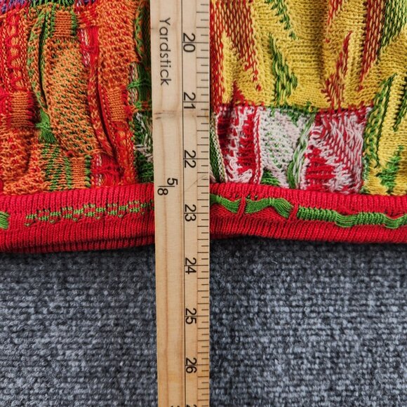 COOGI Australia Short Sleeve Sweater Knit Intricate Colorful Large Patchwork Art - Picture 13 of 16